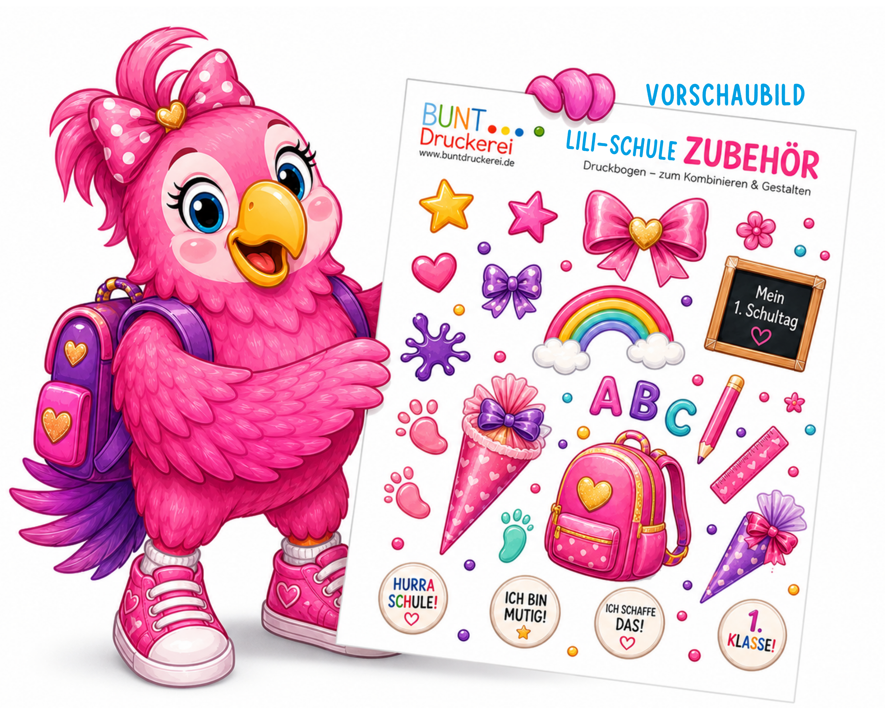 Lili ist Schulkind NEU Bügelbild Motiv