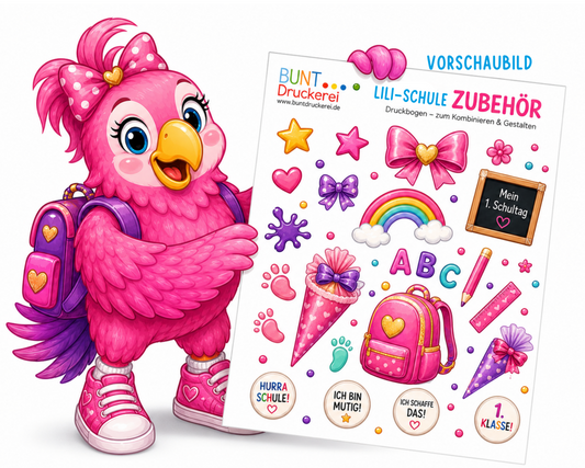 Lili ist Schulkind NEU Bügelbild Motiv
