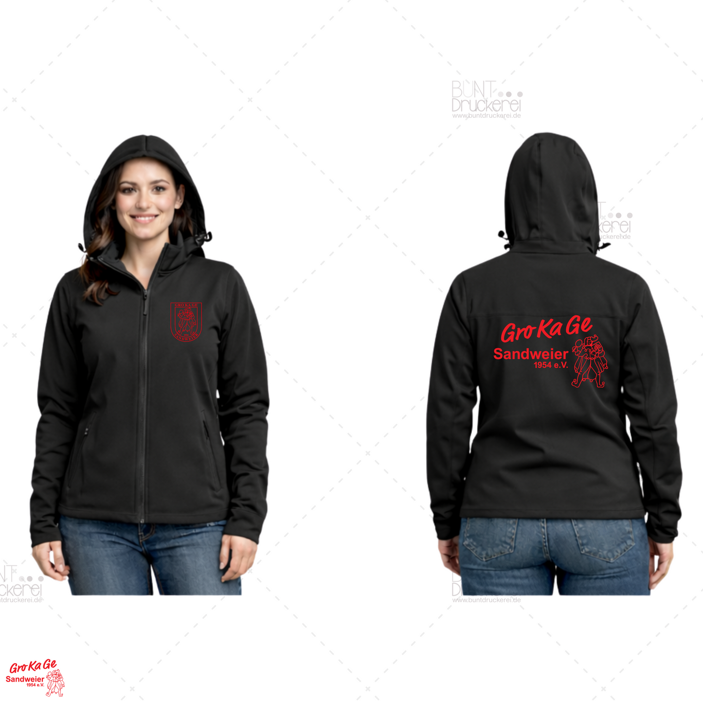Kariban K414/K413 Softshelljacke mit Kapuze – GroKaGe Verein