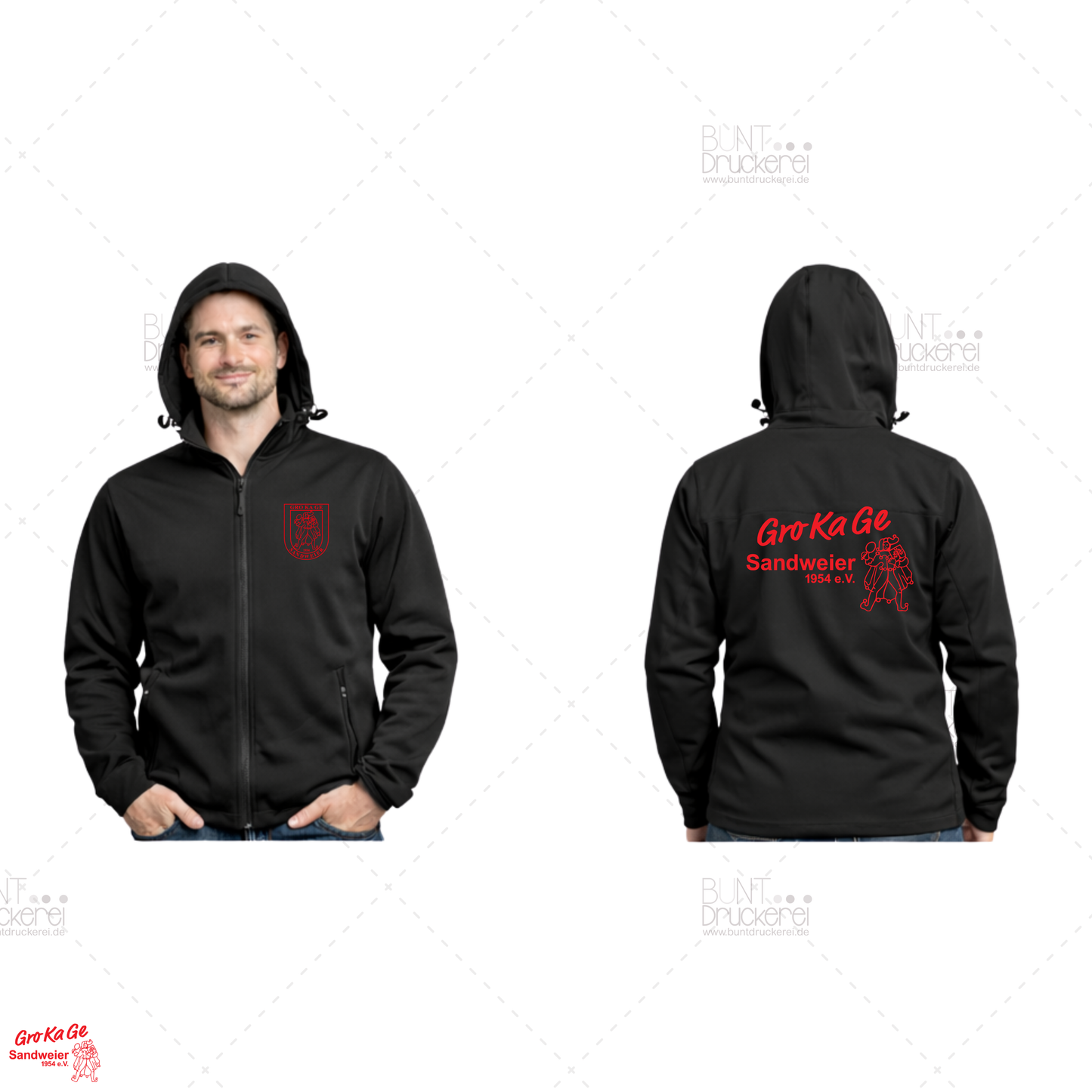 Kariban K414/K413 Softshelljacke mit Kapuze – GroKaGe Verein