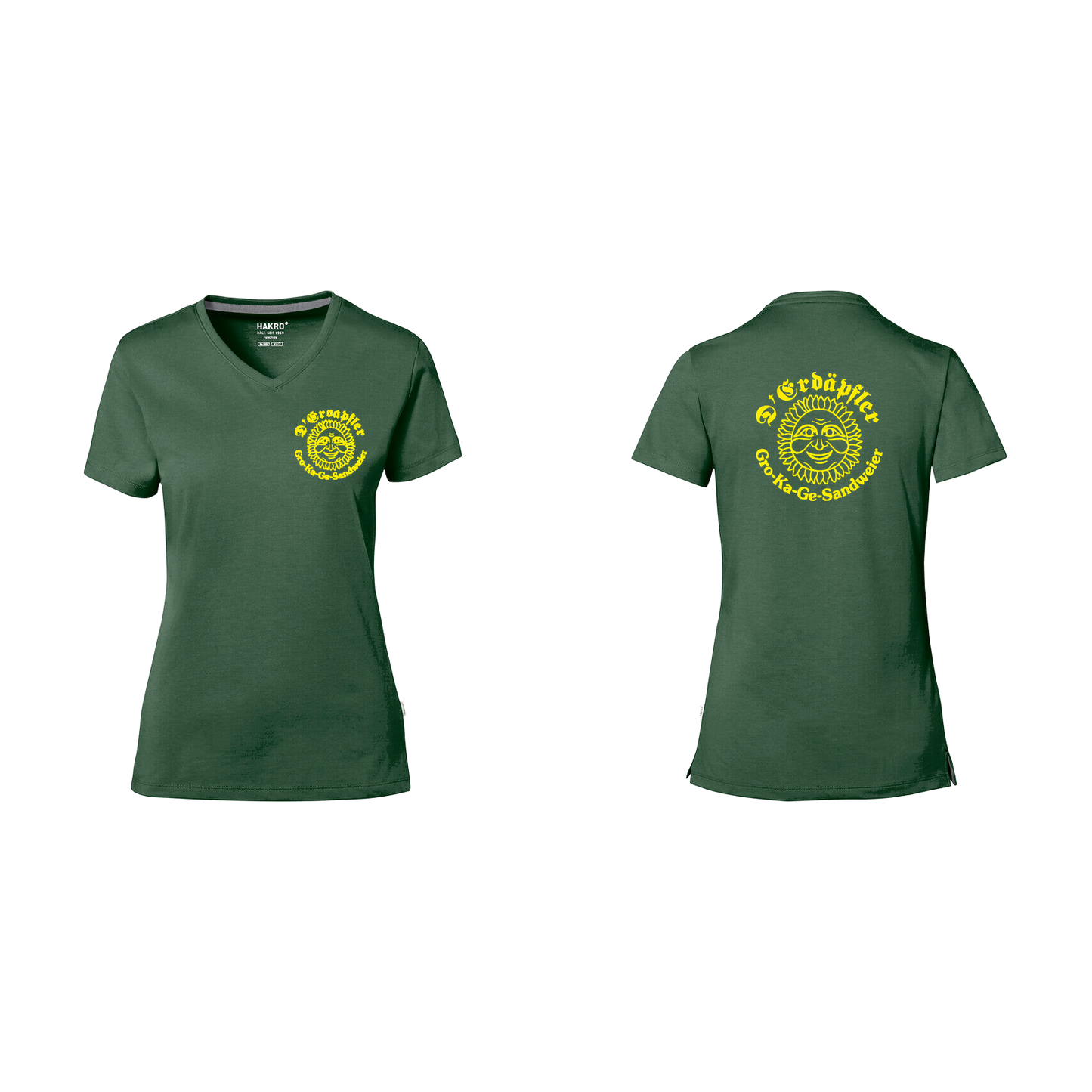 HAKRO 169 Damen V-Shirt Erdäpfler Tanne freigestellt