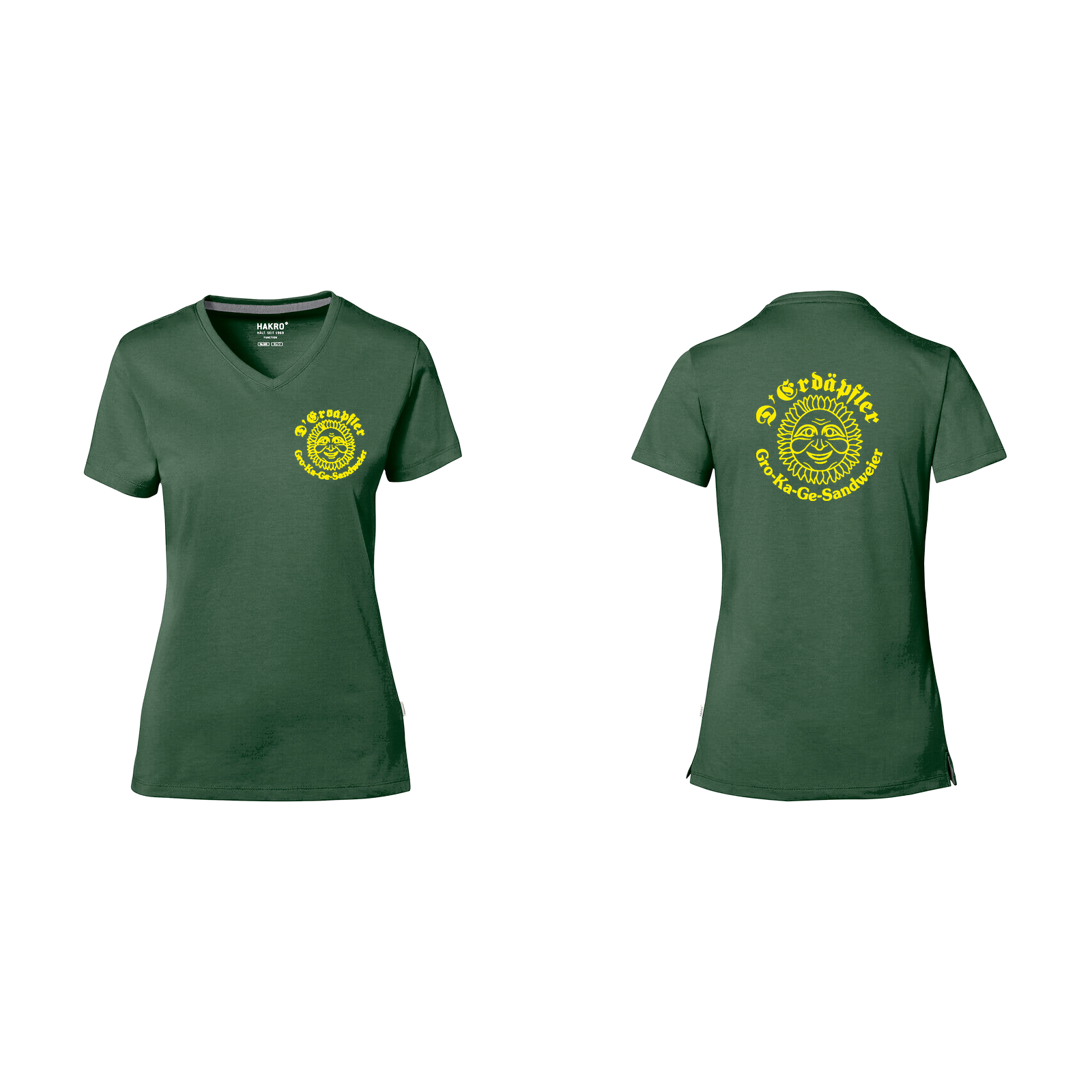 HAKRO 169 Damen V-Shirt Erdäpfler Tanne freigestellt