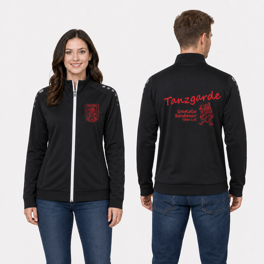 JAKO 9300 Polyesterjacke One GroKaGe Tanzgarde Erwachsene mit rotem Brust- und Rückendruck