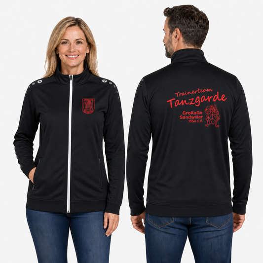 JAKO 9300 Polyesterjacke One GroKaGe Trainerteam mit rotem Brust- und Rückendruck