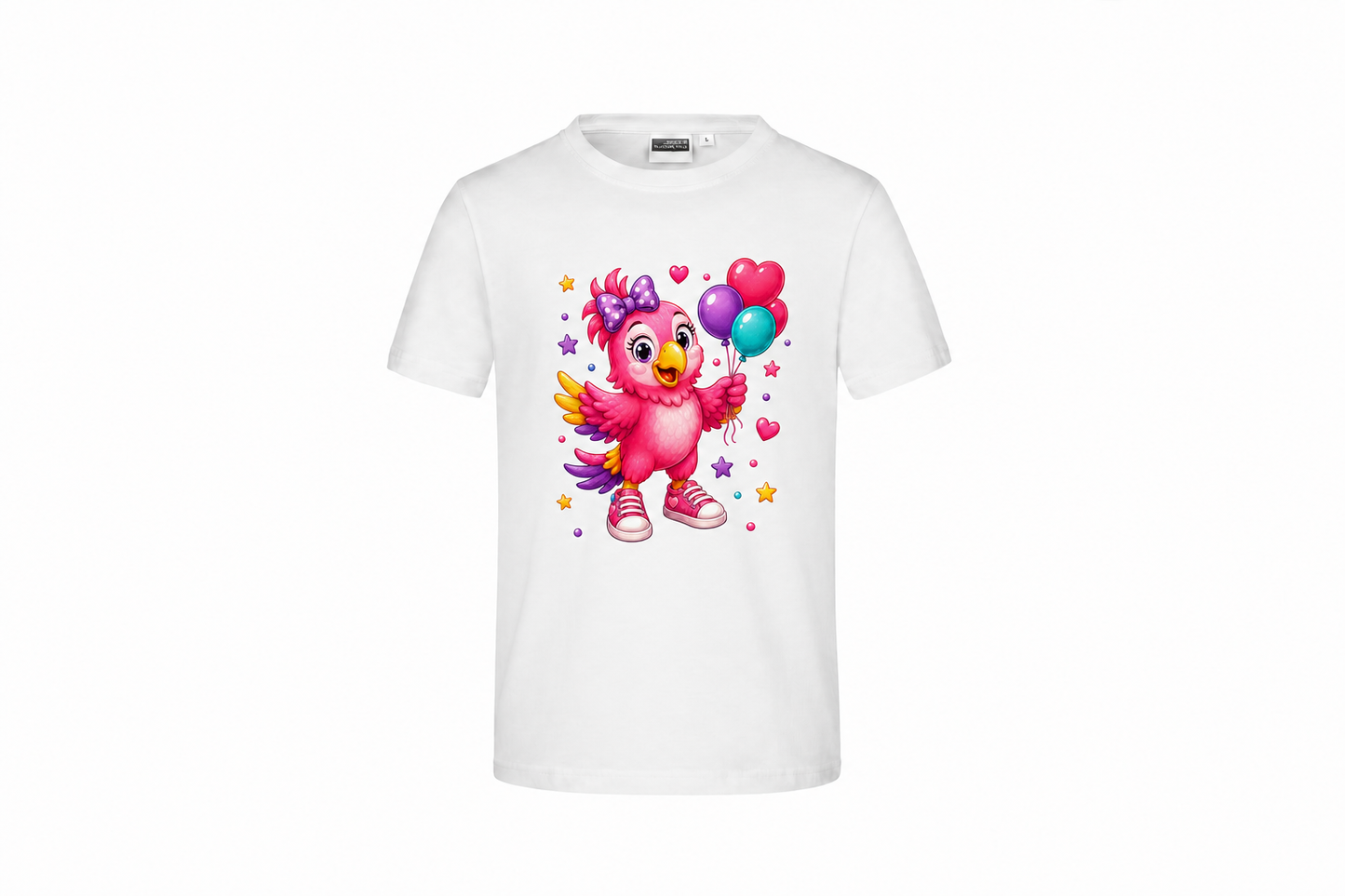 Lili-Ballon auf weißem Kinder-Shirt – kleiner Brustdruck